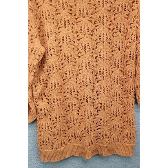 J.Jill Open Knit Sweater-Size Medium-Beachy-Open Knit-Sheer - Picture 10 of 11